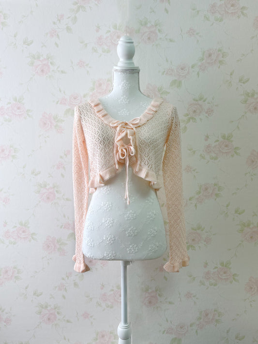 GRL Double String Cardigan (Peach Pink)