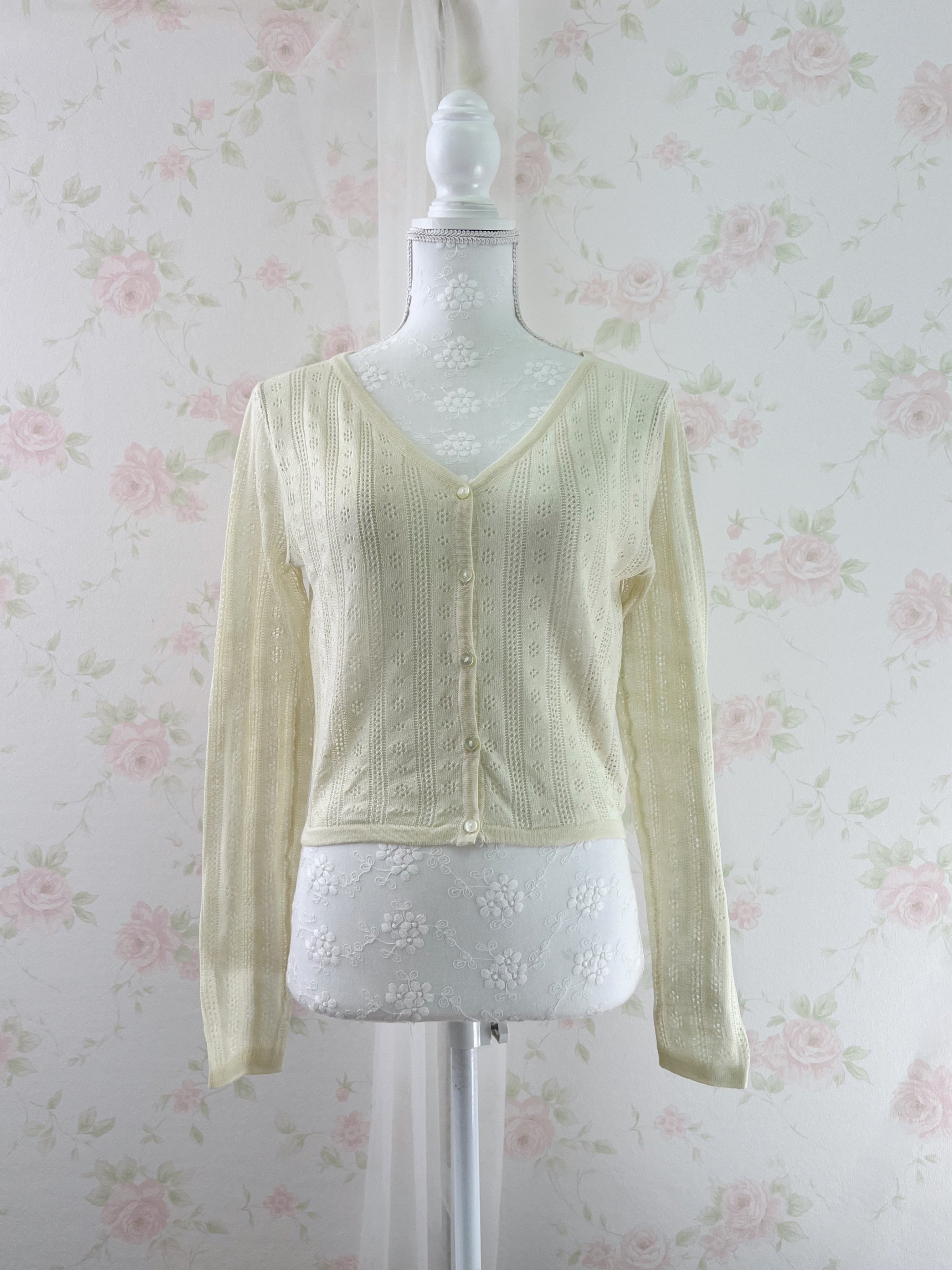 V Neck Shoujo Cardigan (Butter Yellow)