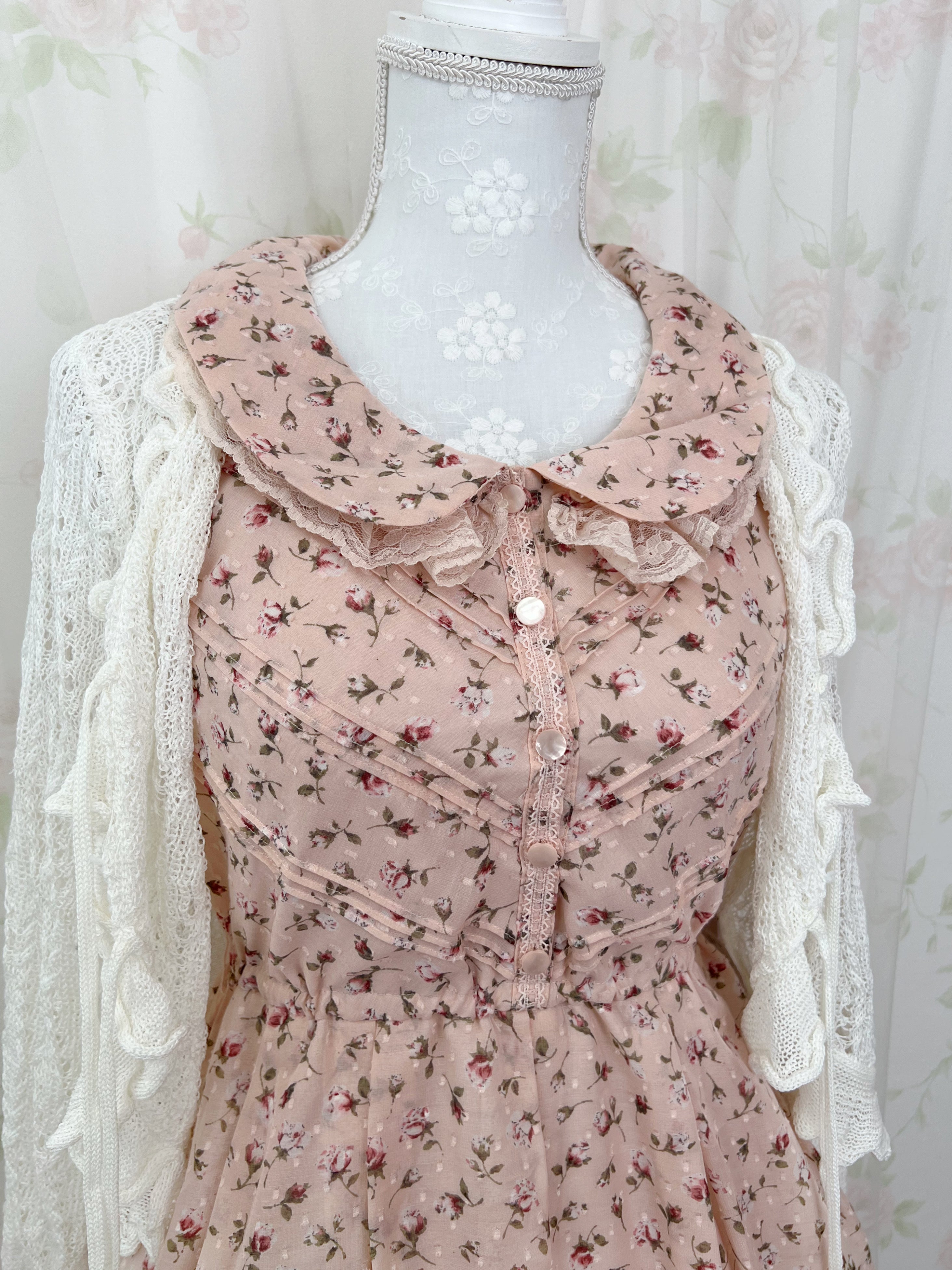 L'EST ROSE Floral Dolly Collar Dress