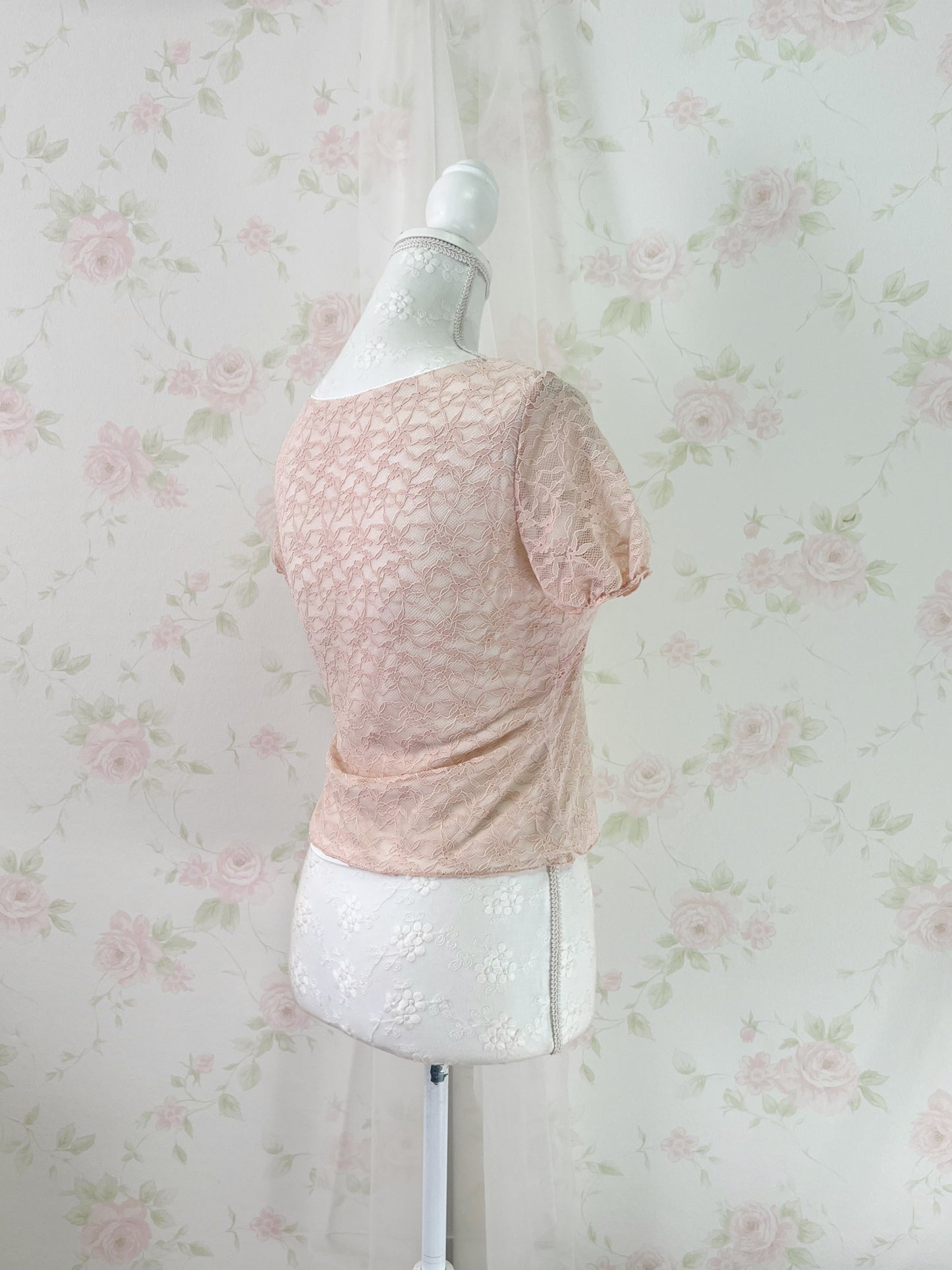 GRL Lacy Shoujo T-Shirt (Peach Pink)