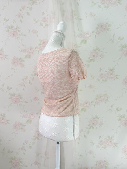 GRL Lacy Shoujo T-Shirt (Peach Pink)