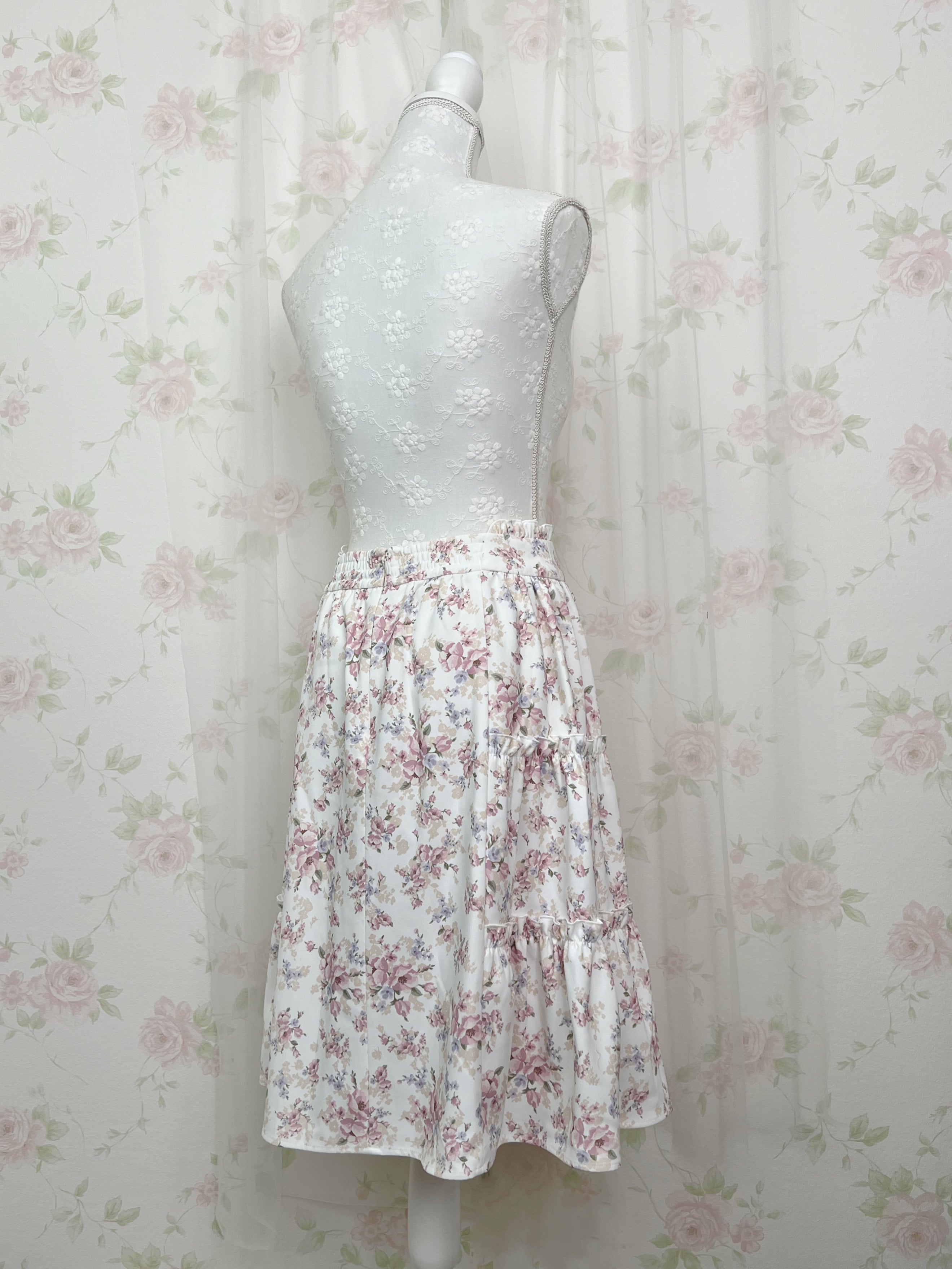 LODISPOTTO Pastel Floral Ruffeld Skirt