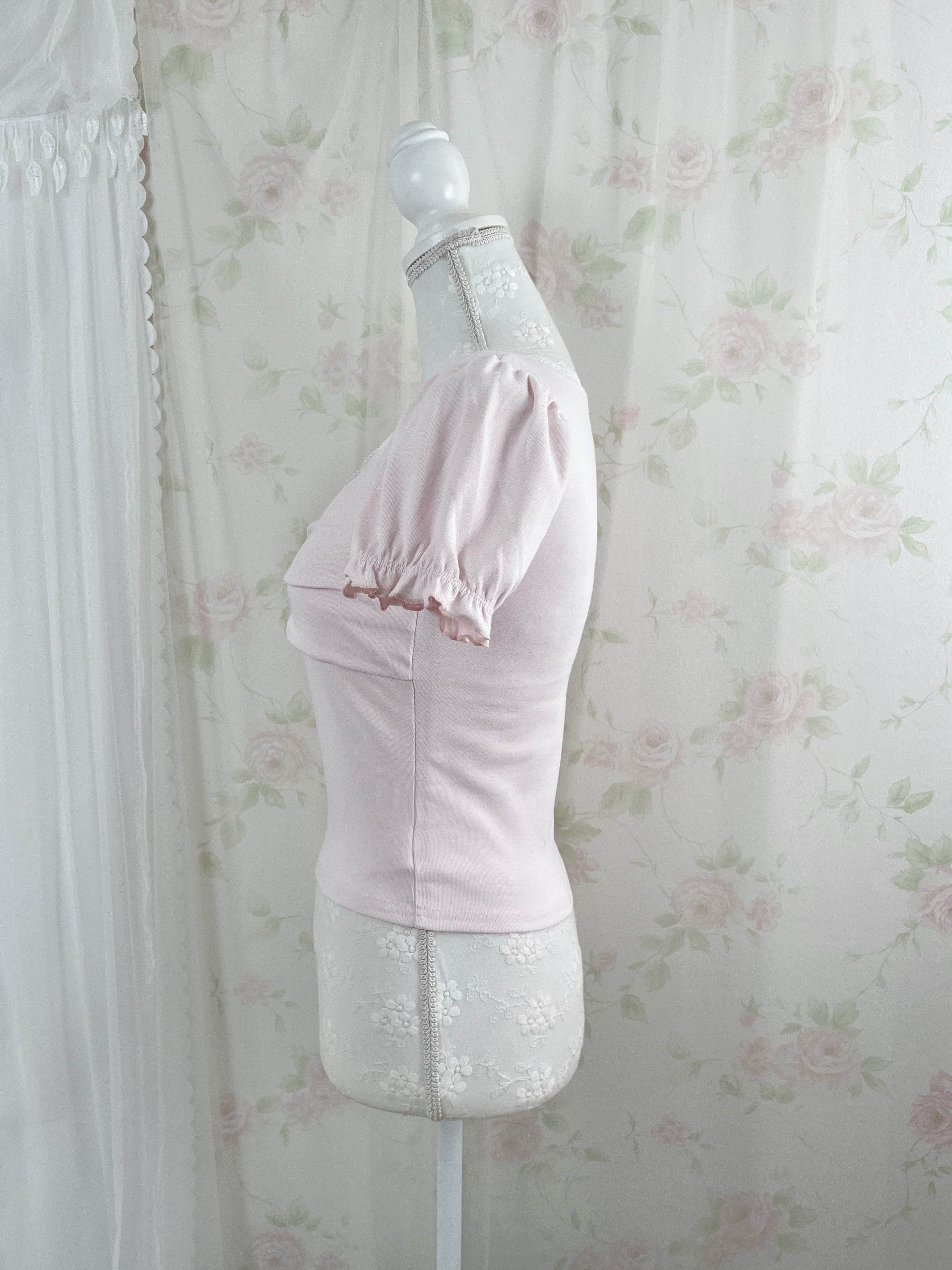 Cotton Big Bow T-Shirt (Baby Pink)