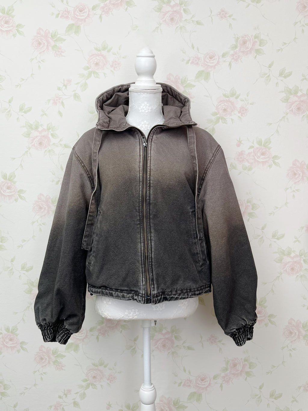 LAGUA GEM Cotton Hoodie Gradation Jacket (Brown)