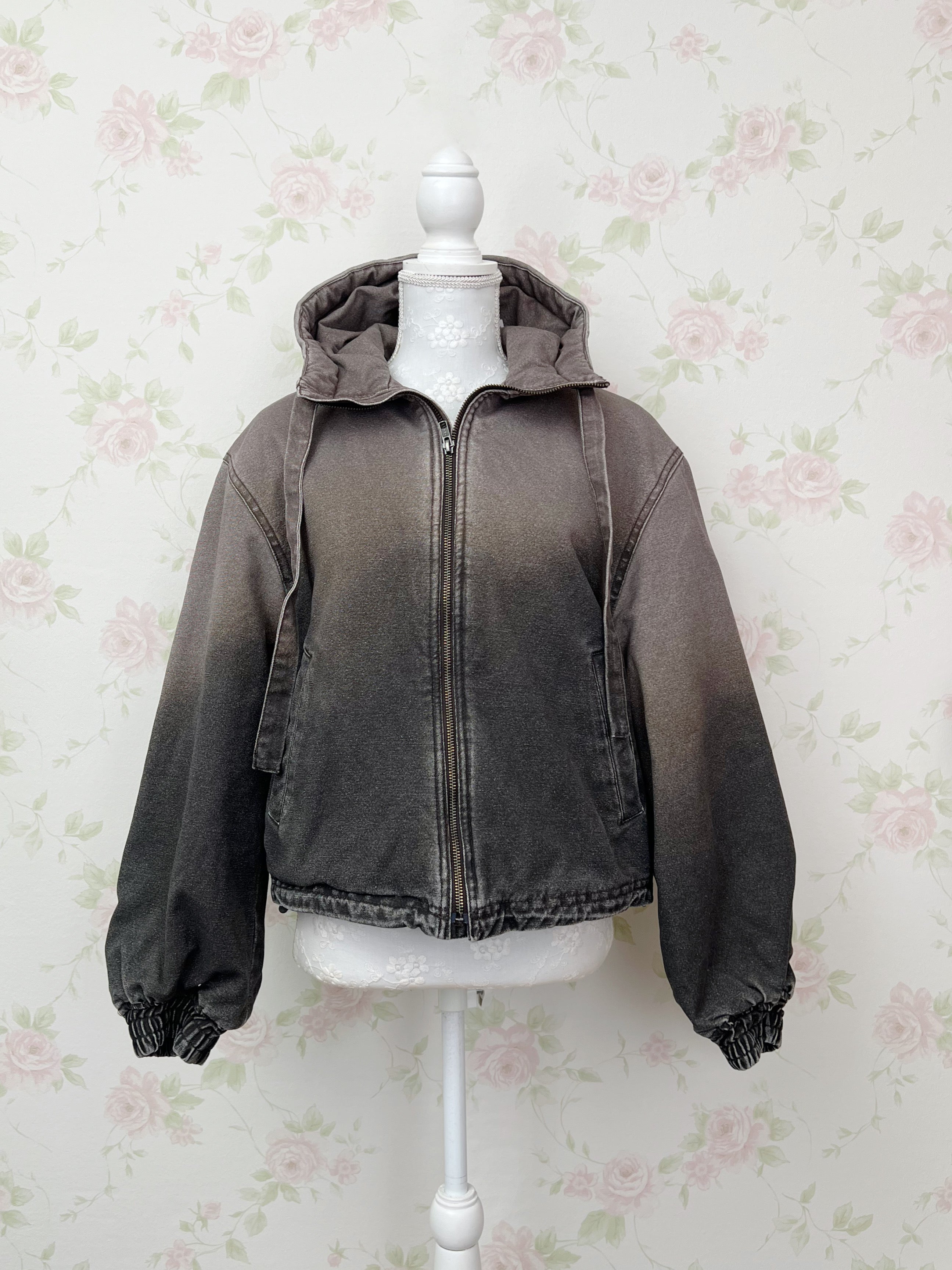 LAGUA GEM Cotton Hoodie Gradation Jacket (Brown)