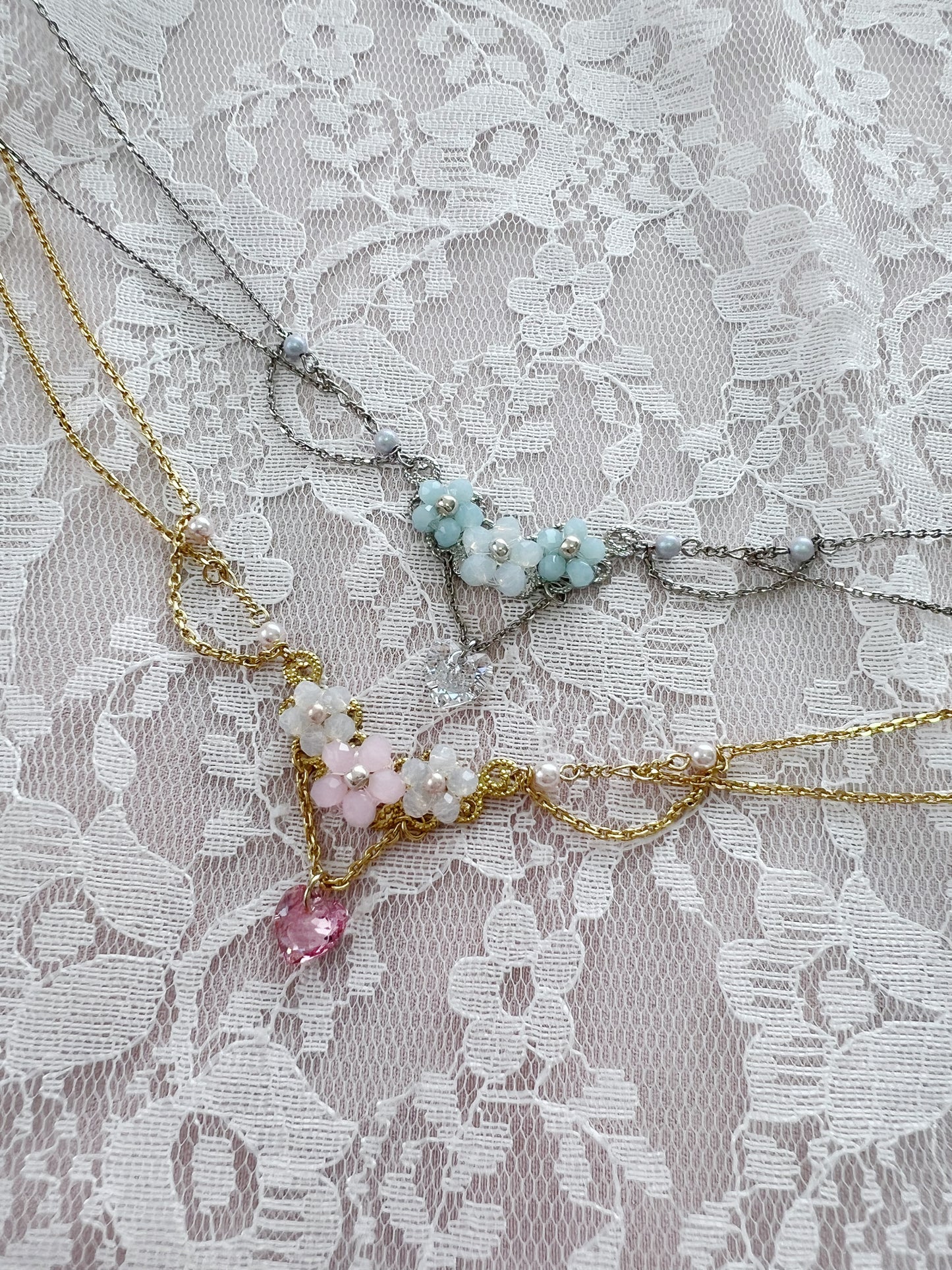 Kirallum Tokyo Kirakira Flower Prism Heart Necklace