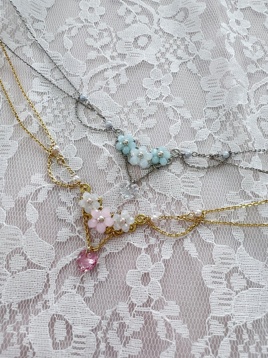 Kirallum Tokyo Kirakira Flower Prism Heart Necklace