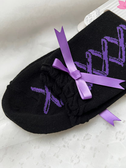 Kuromi Laced Up Print Socks