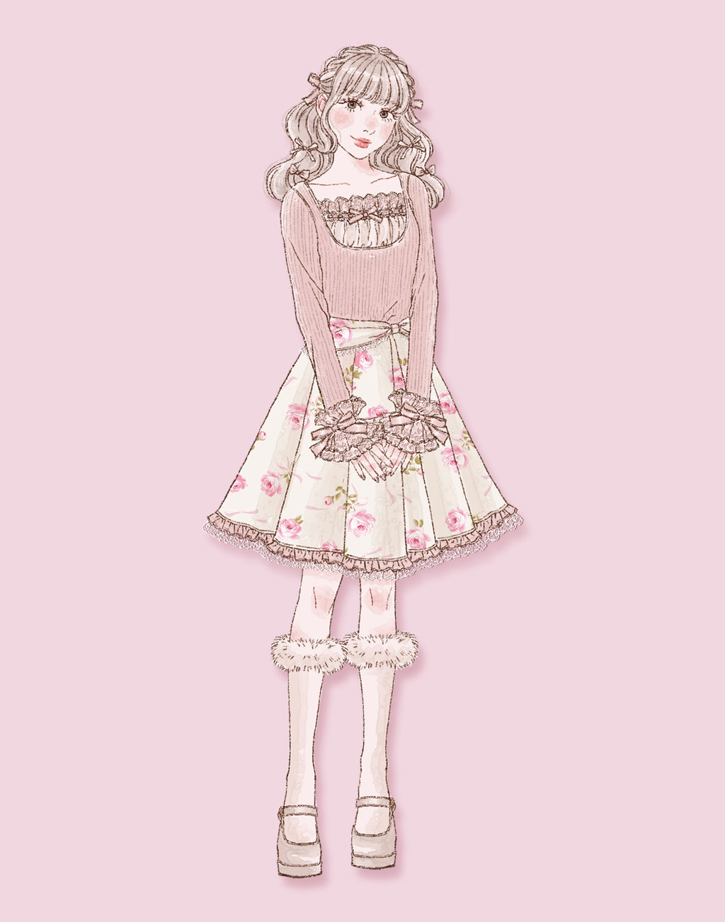 mellfy memory Hug me Sweet Rose Skirt