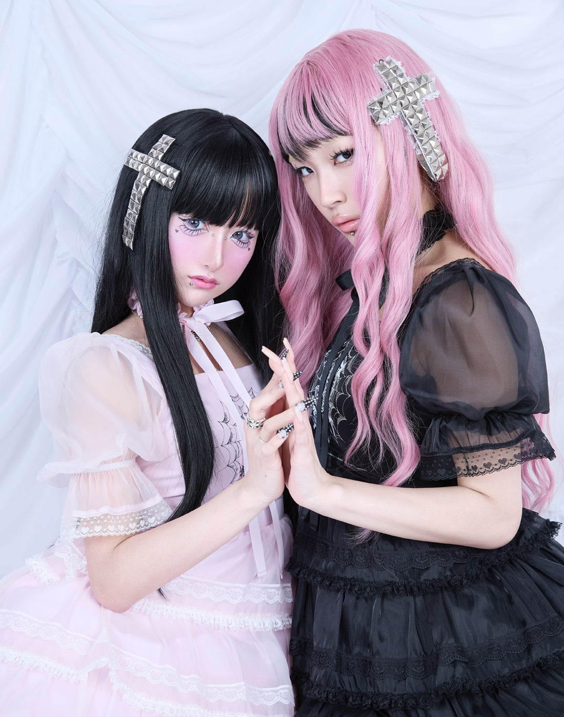 AVENCHUMU Frill choker sheer tiered illustration Dress