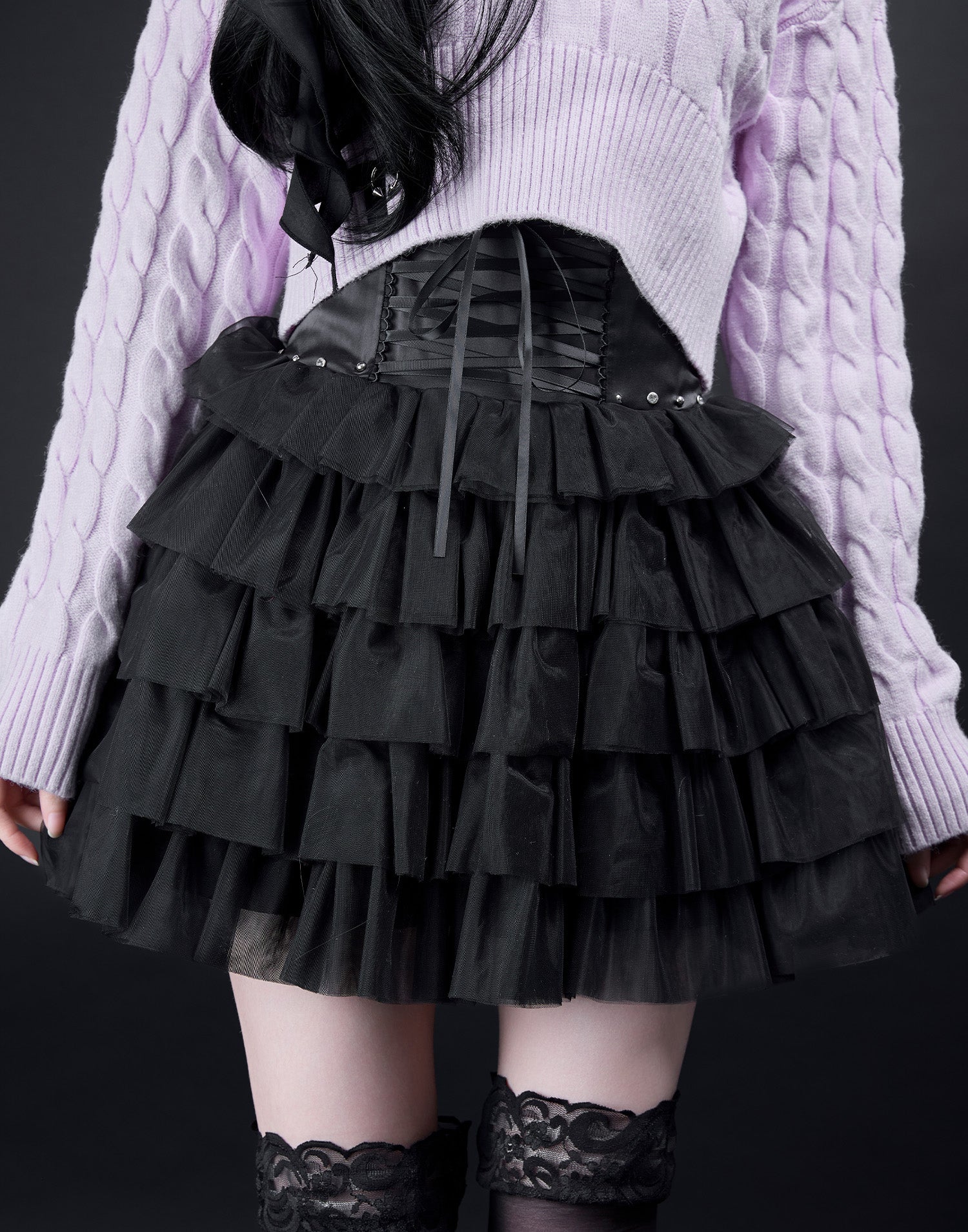 AVENCHUMU Studded corset tutu skirt