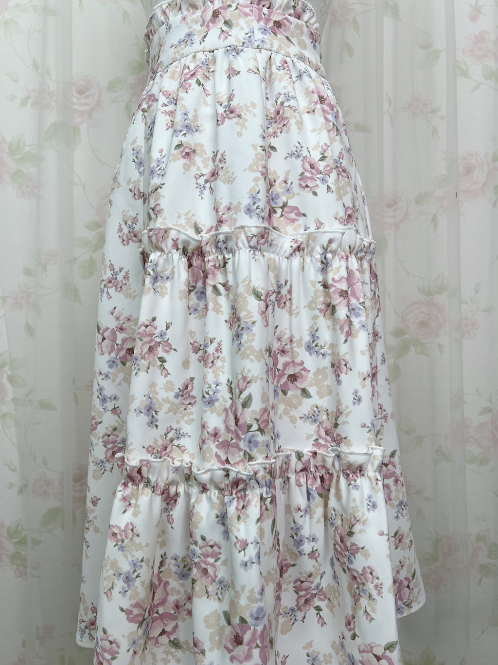 LODISPOTTO Pastel Floral Ruffeld Skirt