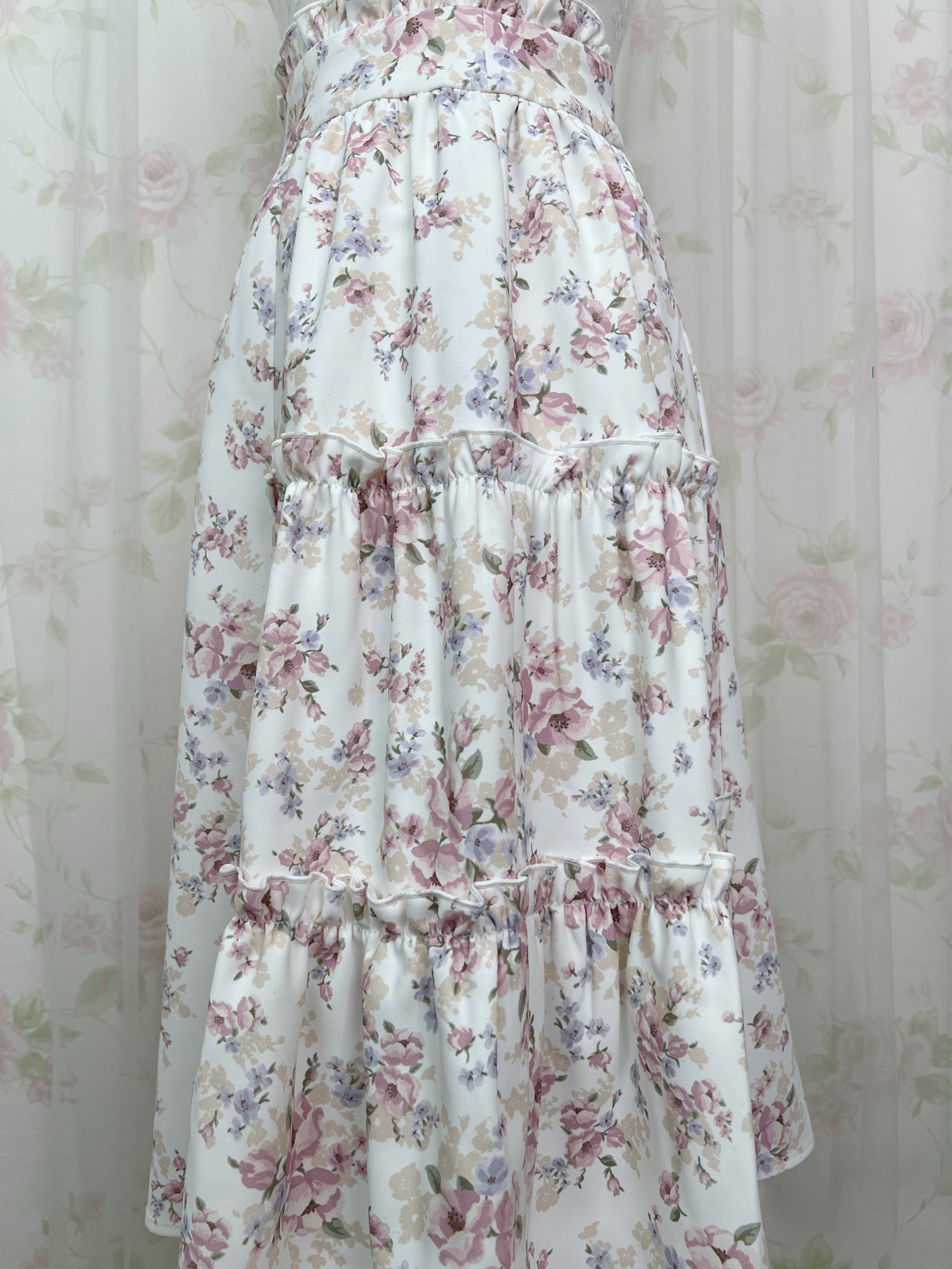 LODISPOTTO Pastel Floral Ruffeld Skirt