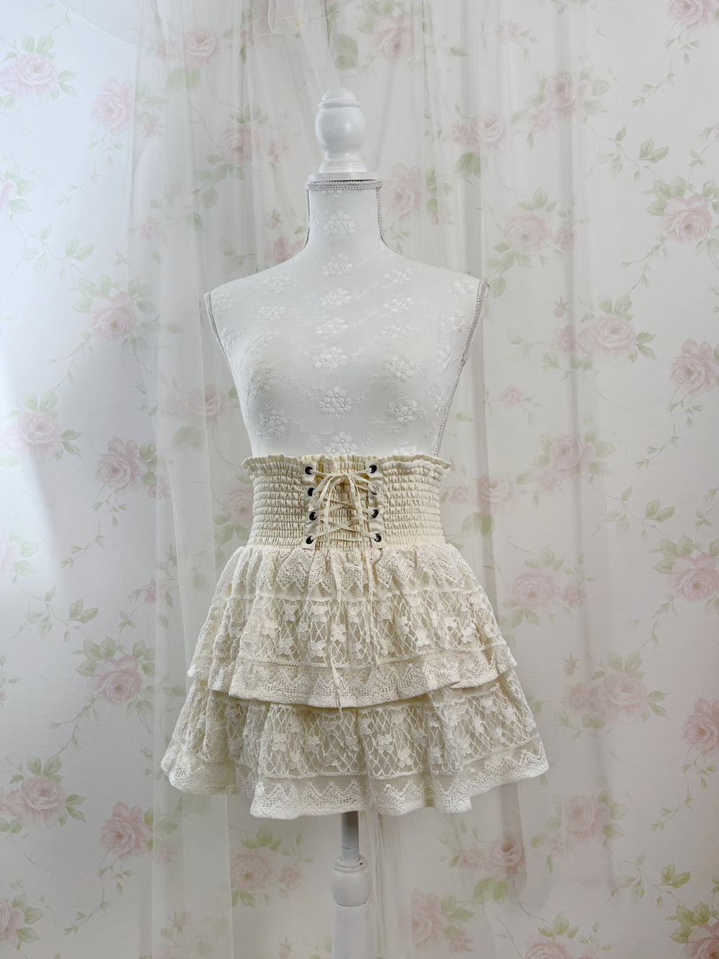 Peach John Crocheted Skirt (Ivory)