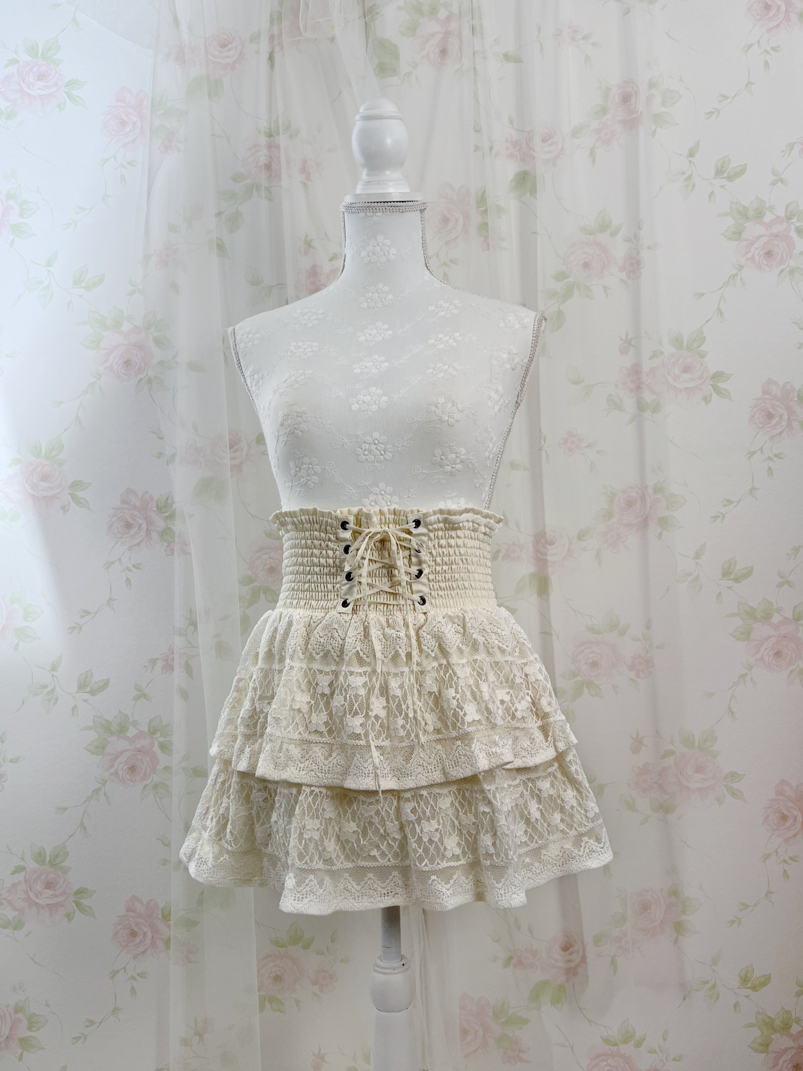 Peach John Crocheted Skirt (Ivory)