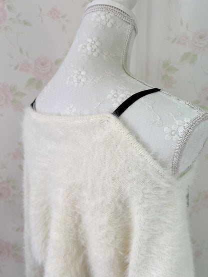 GRL Off Soulder Ribbon Sweater (Ivory)