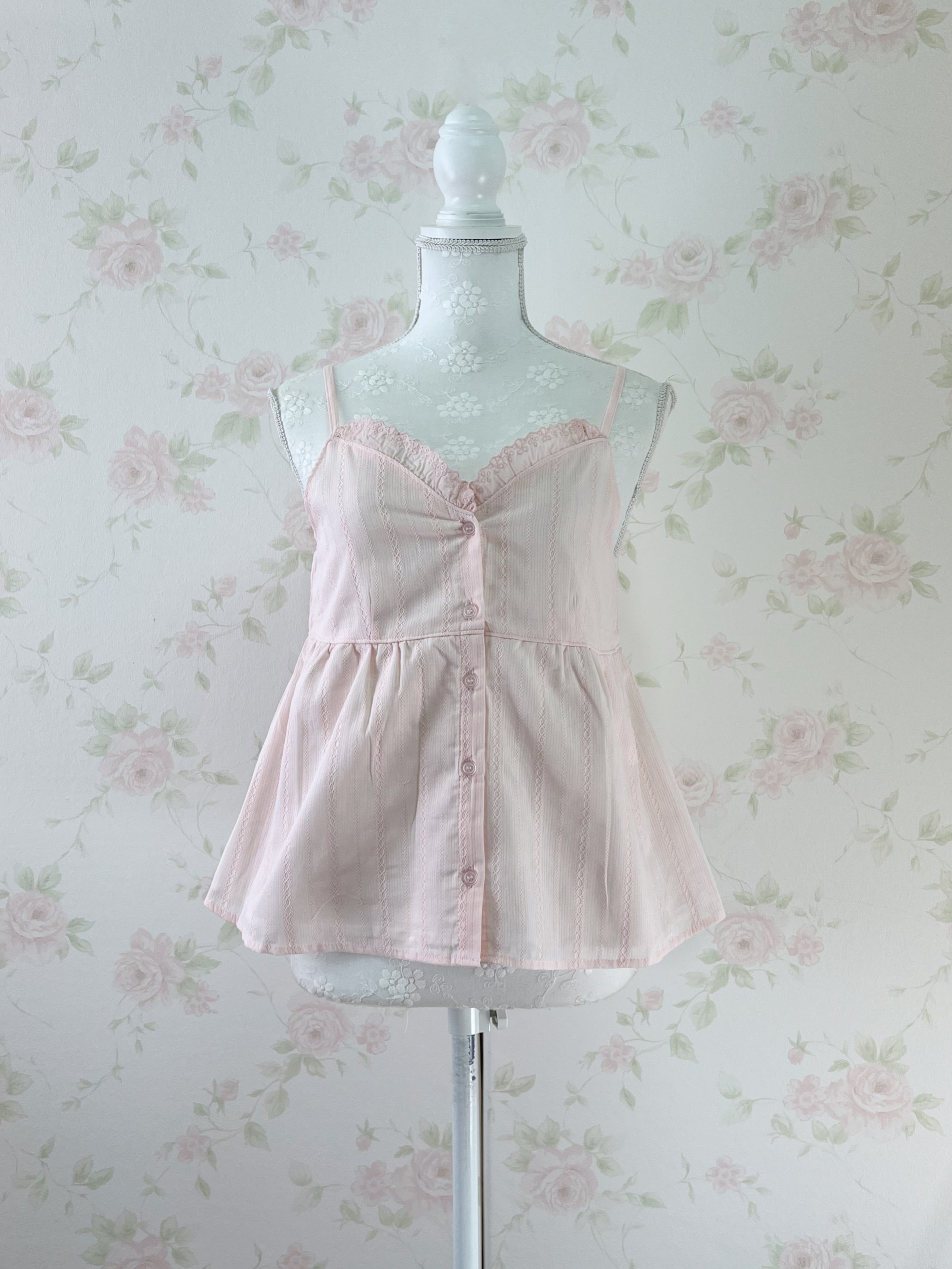 Lace Shoujo Lace Cotton Camisole (Pink)