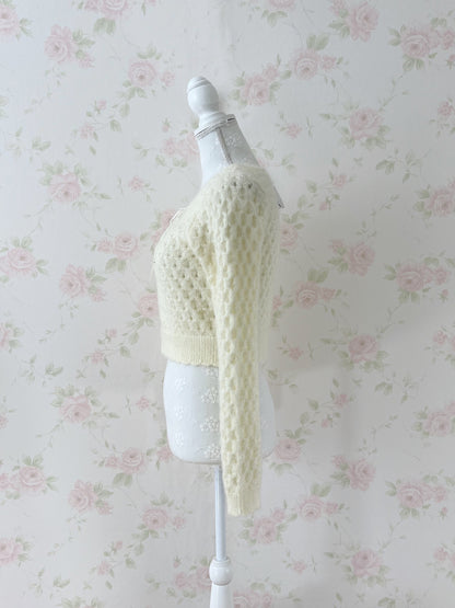 monLily Front Laced Up Sweater (Ivory)