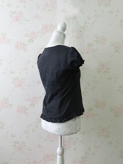 Ank Rouge Polka Dots Blouse (Navy)