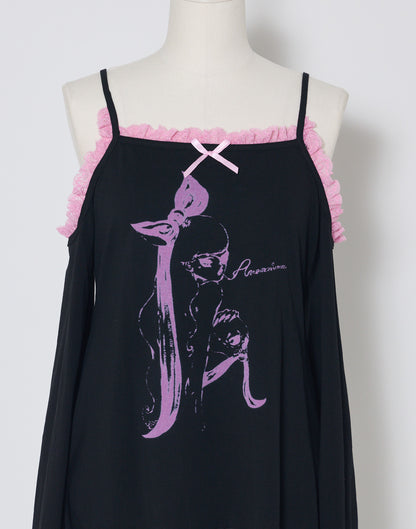 AVENCHUMU ERICO collaboration illustration flare sleeve top