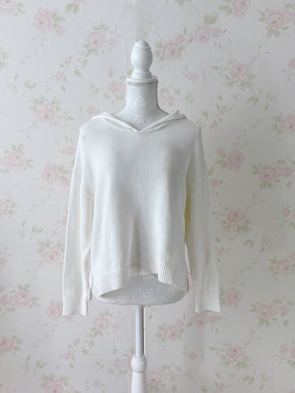 Aqua Girl Sailor Collar Cotton Top (White)