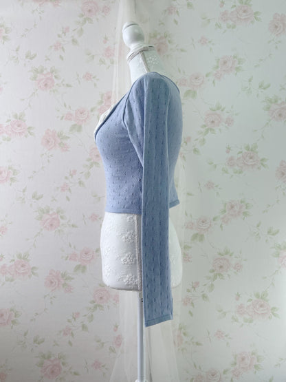 GRL Milkmaid Soft Long Sleeved Top (Blue)