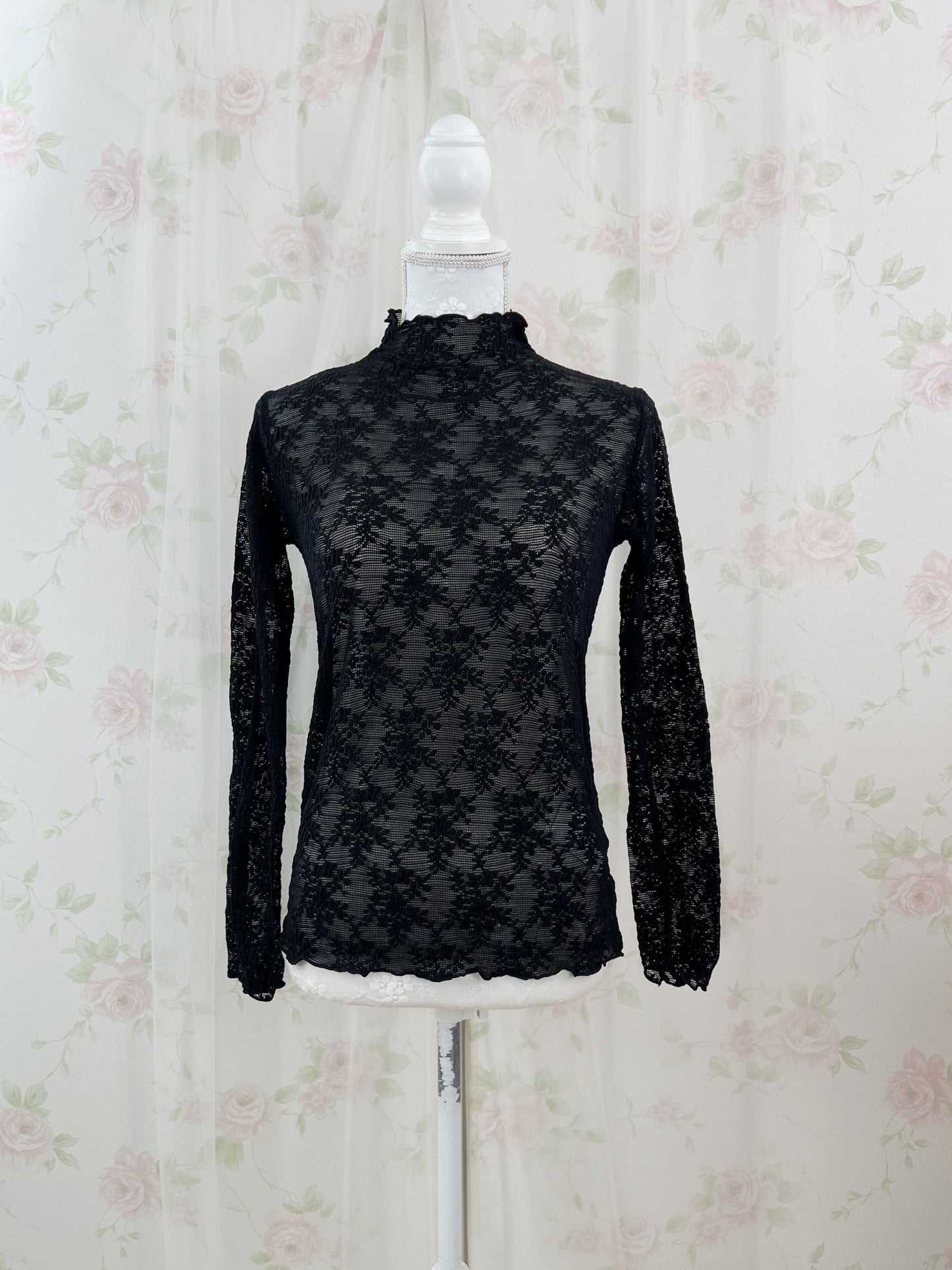 FREAK'S STORE Lace High Neck Top (Black)