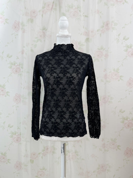FREAK'S STORE Lace High Neck Top (Black)