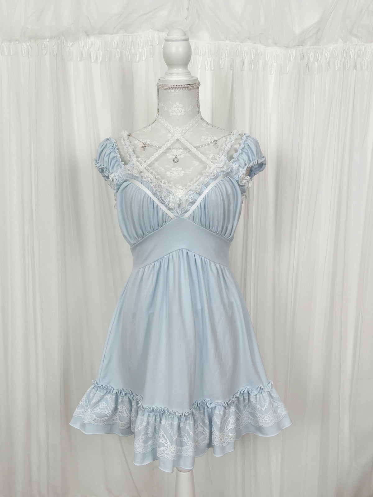 (Pre-order)Vintage Angel Blue Poppy Dress & Cami Set