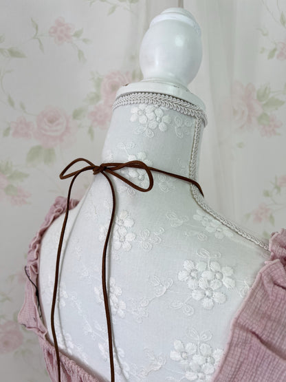 (Pre-order) MultiPal Store Original Suede Cross Shoujo Top (Pink)