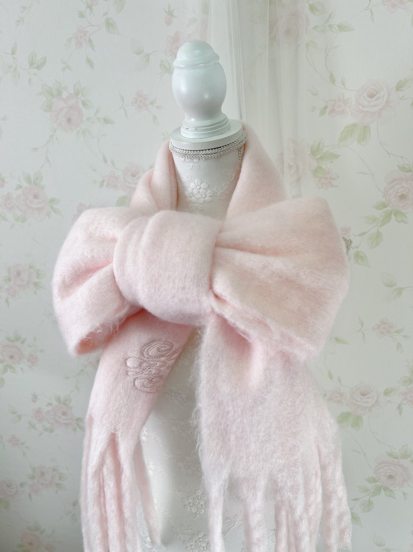 Olive des Olive Logo Embroidery Marshmallow Scarf (Pink)