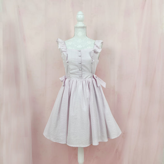 Ank Rouge Striped Side Bow Dress (Pink)
