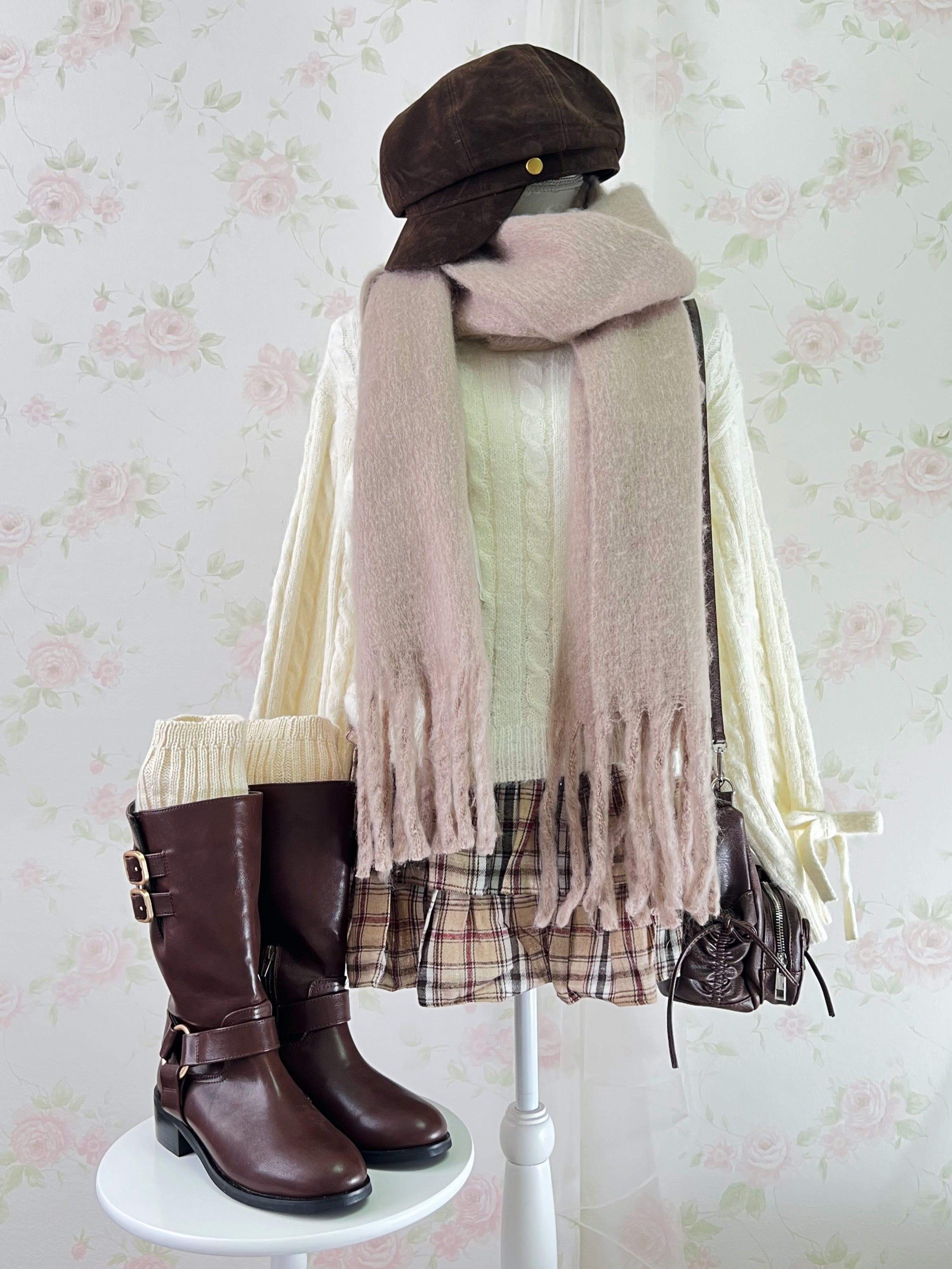 Ribbon Shoulder Bag (Chocolate)