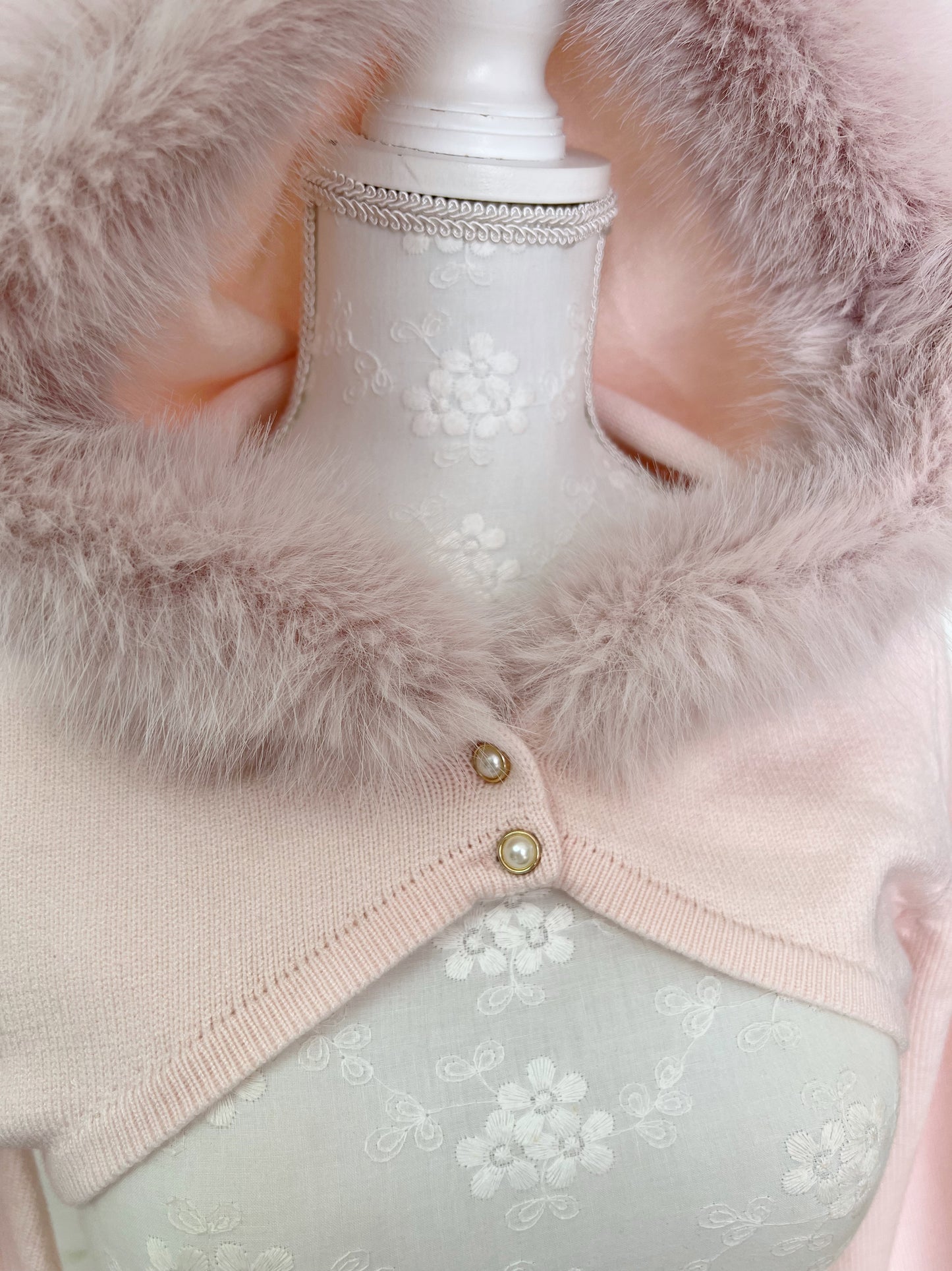 apres jour Eco Fur Short Hoodie (Pink)