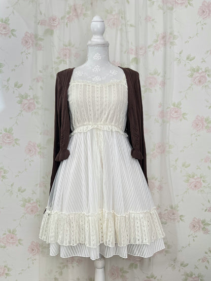 axes femme POETIQUE Striped Tulle Camisole Dress