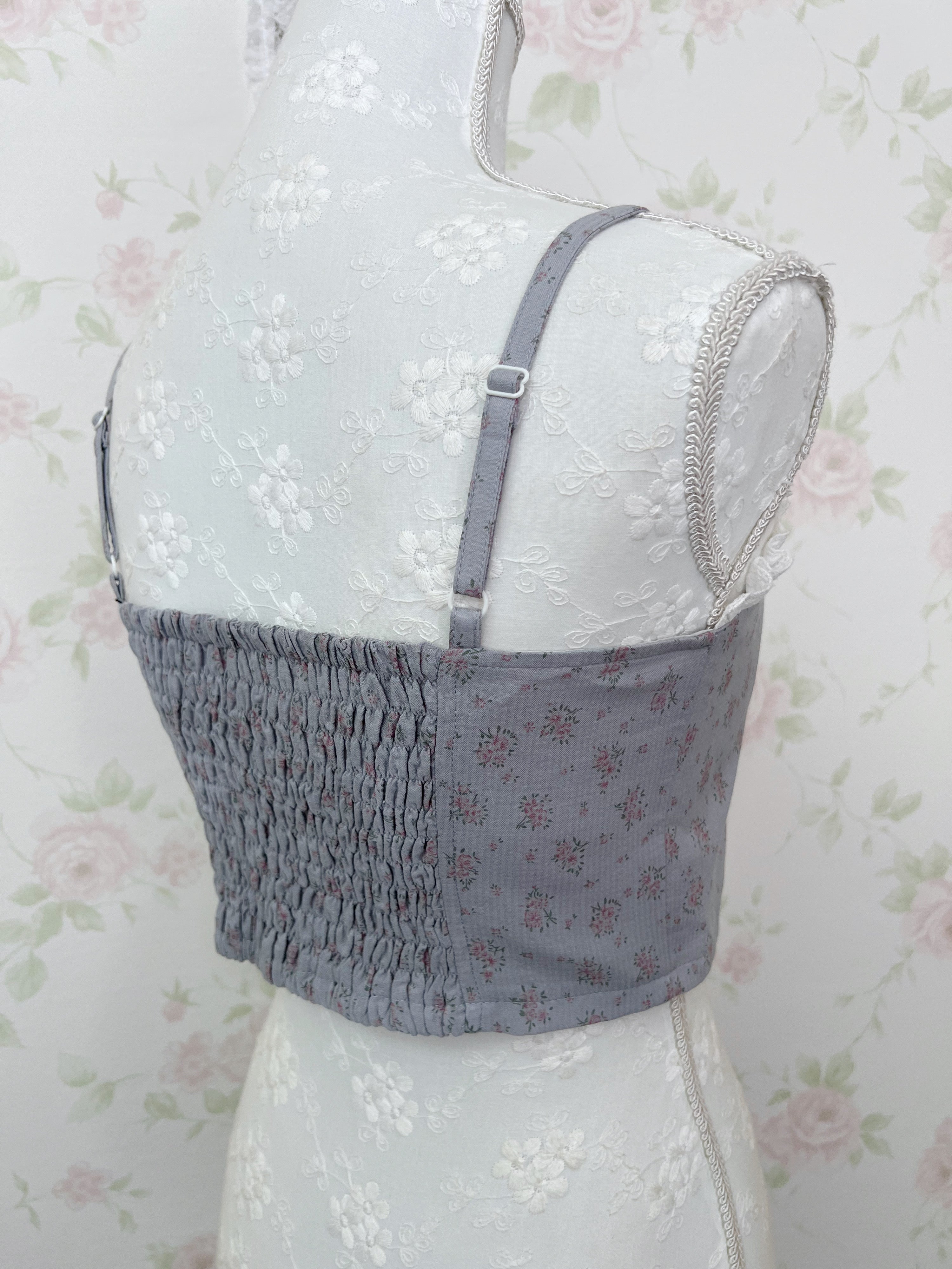 Ank Rouge Petite Floral Bustier (Grayish Blue)