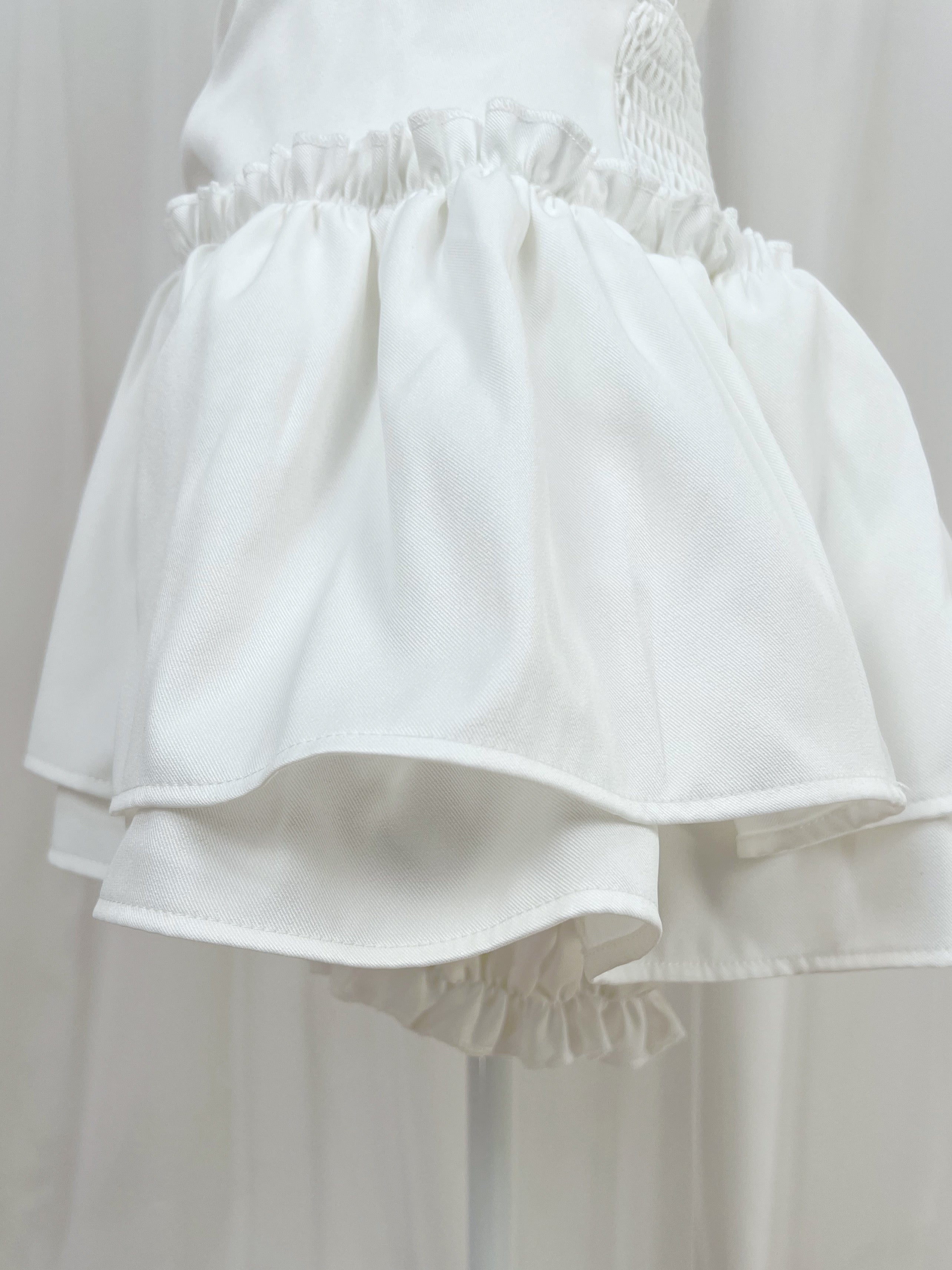 GRL Ribbon Waist Skirt Pants (White)