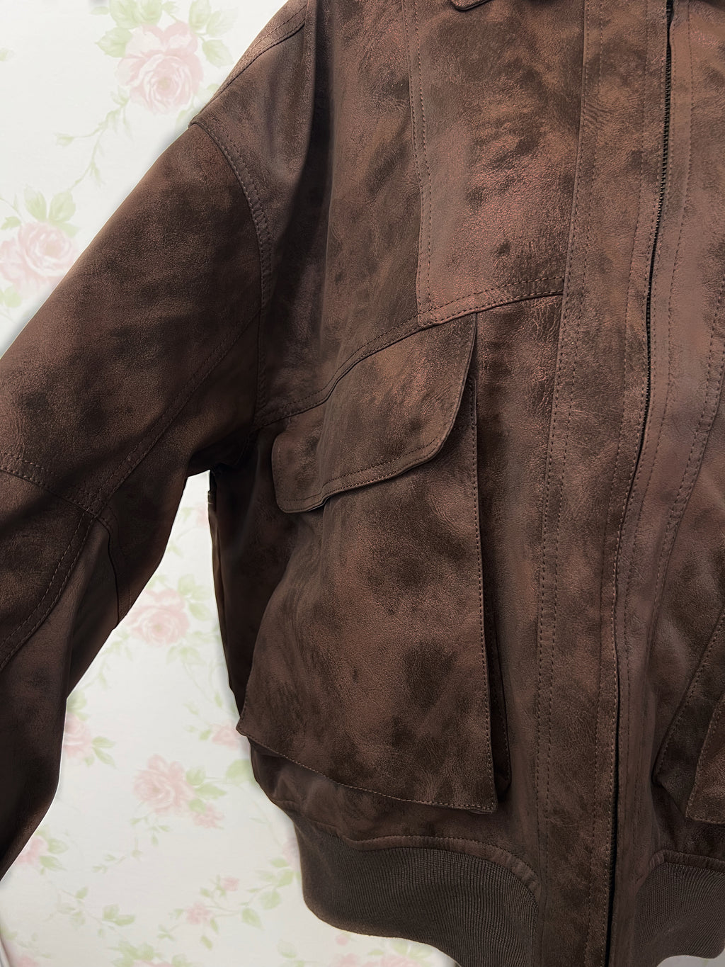 FREAK'S  STORE Boyfriend’s Synthetic Leather Jacket (Brown)