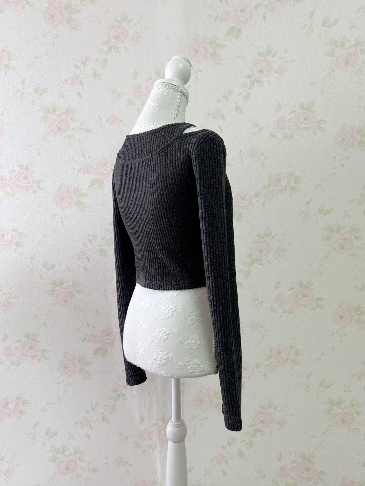 GRL Off Shoulder Strap Attached Top (Gray)