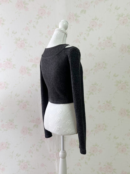 GRL Off Shoulder Strap Attached Top (Gray)