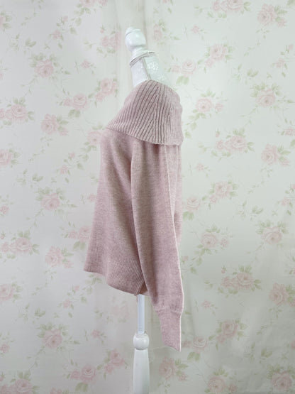 Honeys Off Shoulder Soft Knit Top (Sweet Pink)