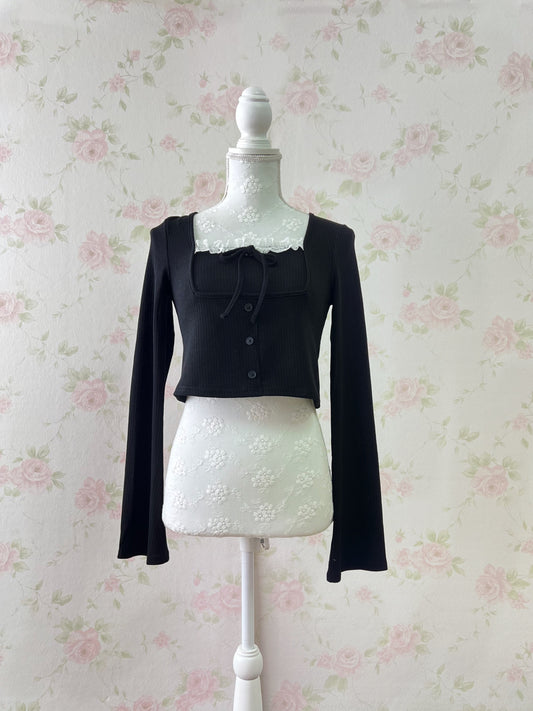 (Pre-order) GRL Lace York Shoujo Long Sleeved Top (Black)