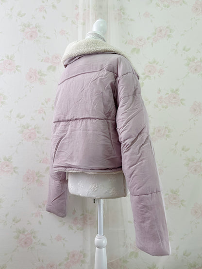 GRL Reversible Boa Puffer Jacket (Pink)