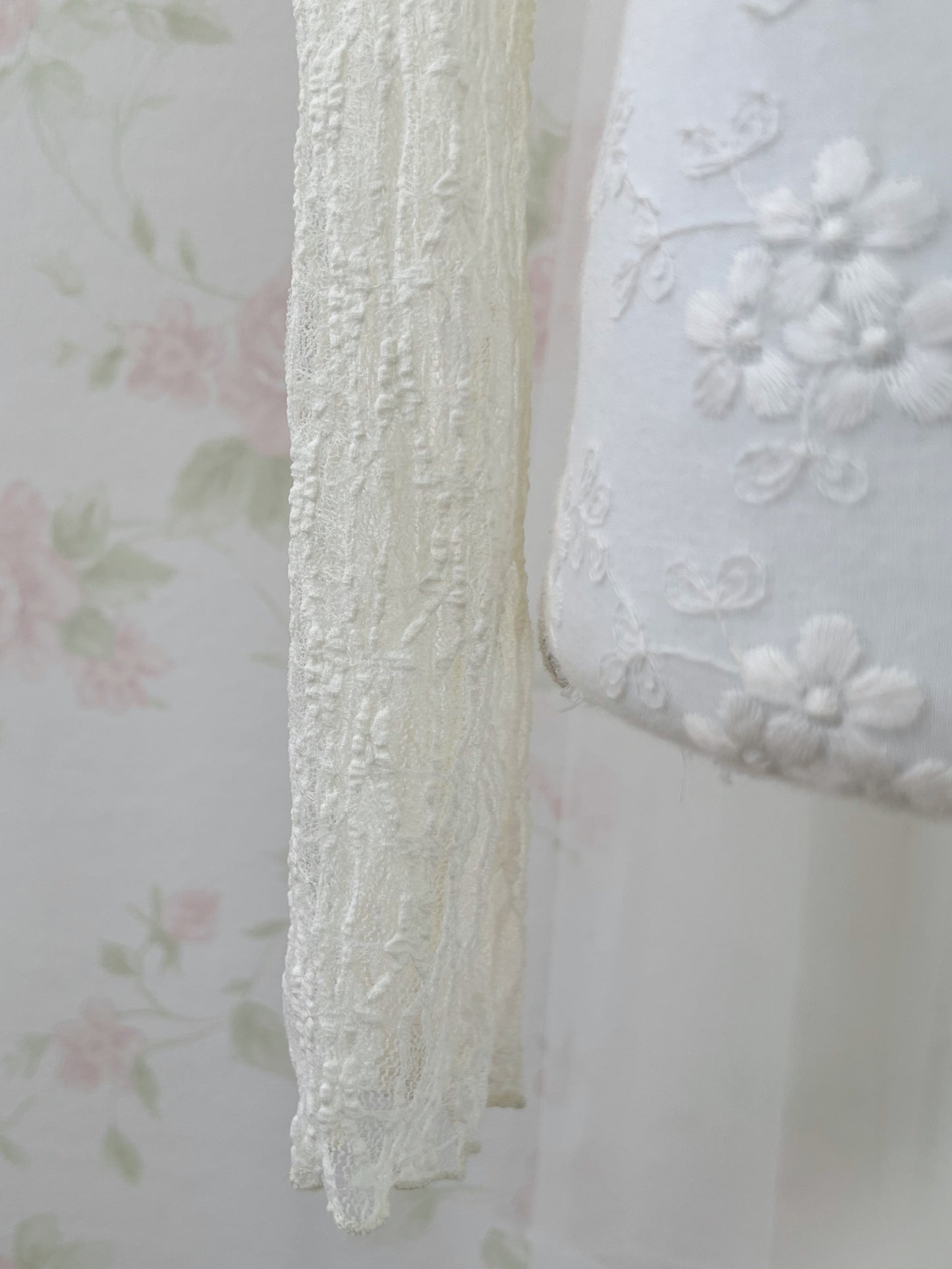 Clear Lacy Ruffled Cardigan (Ivory)