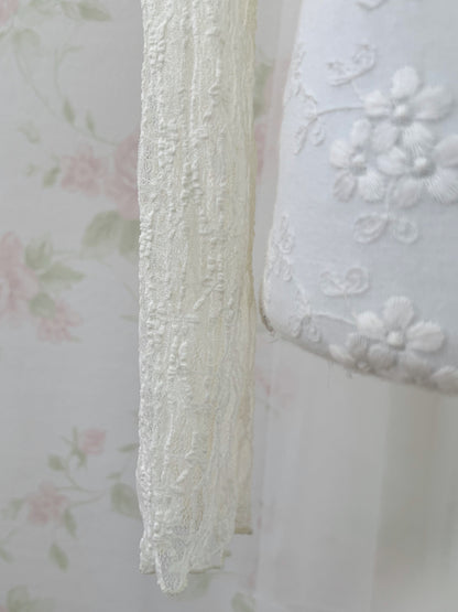 Clear Lacy Ruffled Cardigan (Ivory)
