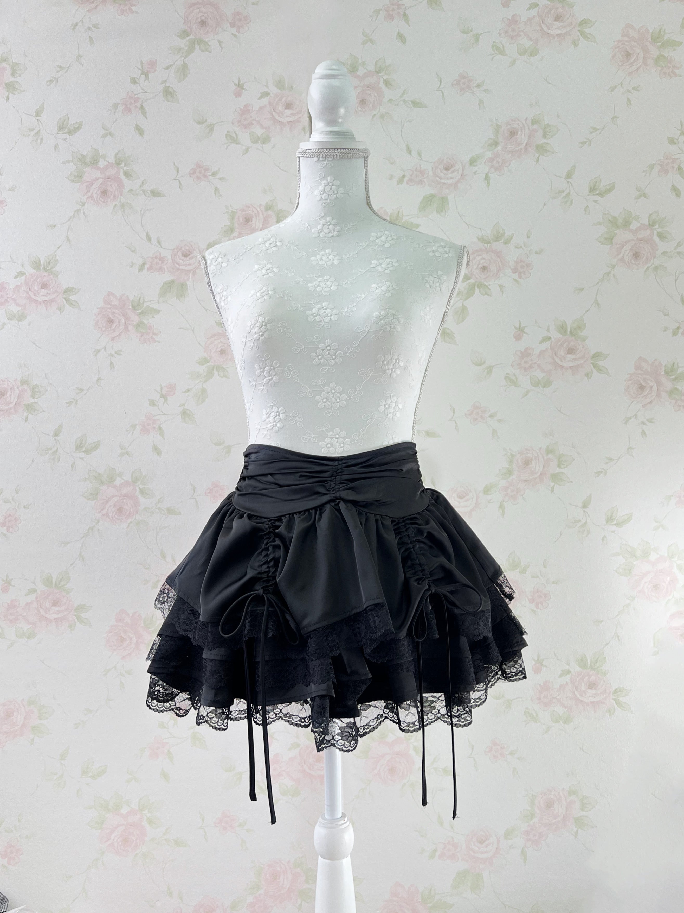 Draw String Layered Sukapan (Black)