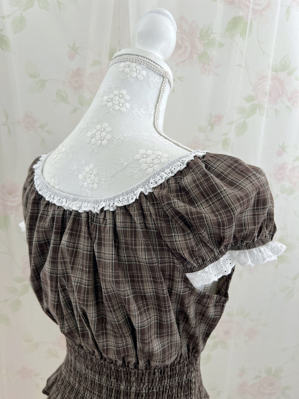 Cotton Blend Dolly Checked Blouse