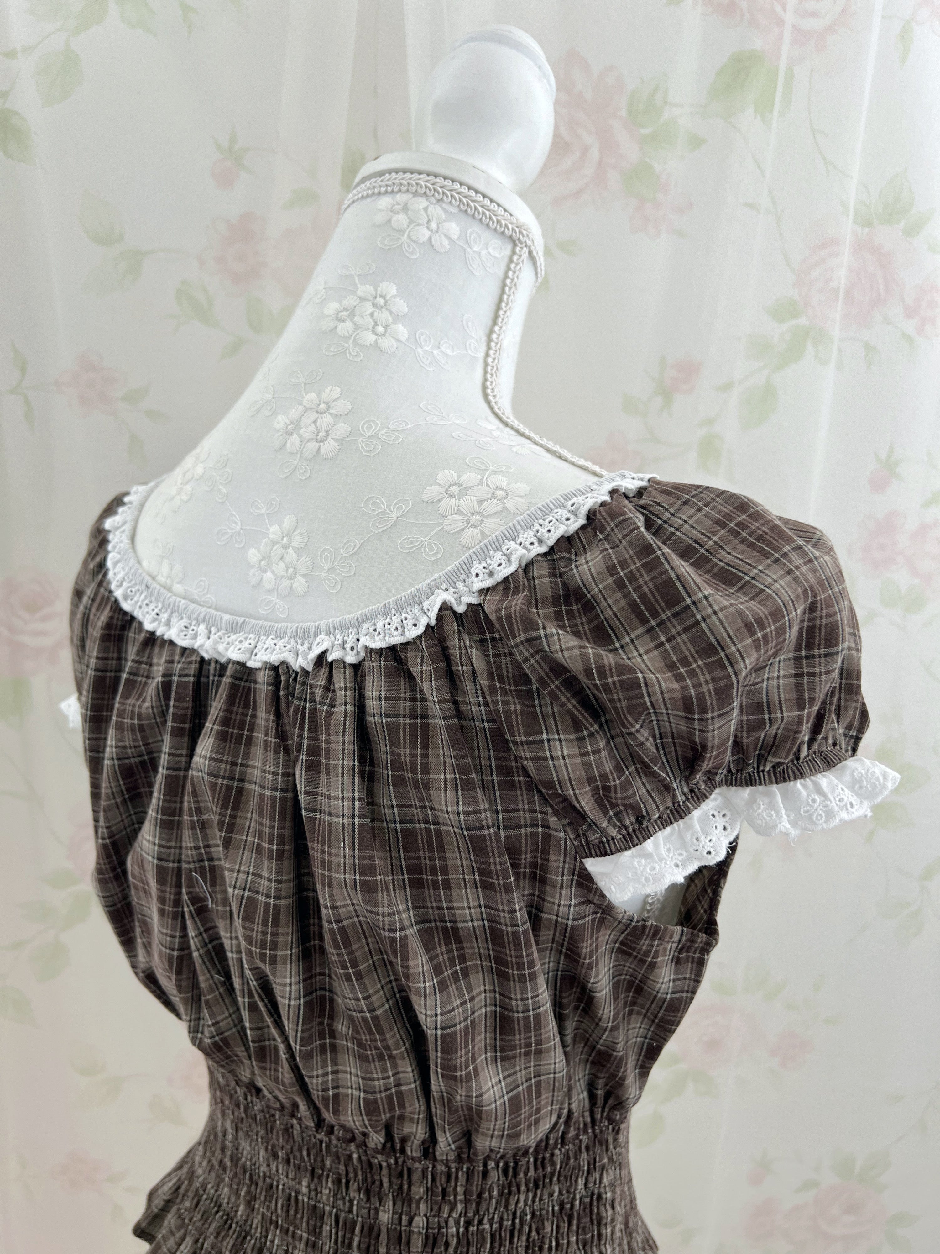 Cotton Blend Dolly Checked Blouse