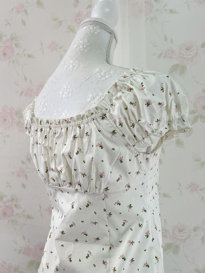 GRL Petite Floral Puff Sleeved Cotton Blouse (Ivory)