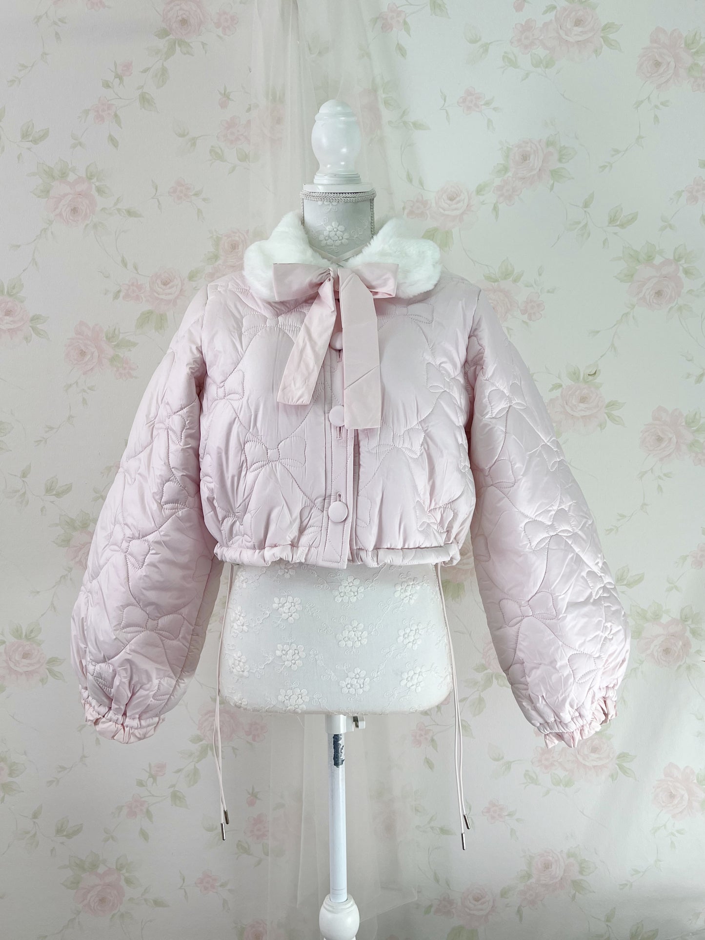Honey Cinnamon Ribbon Quilting Jacket (Pink)